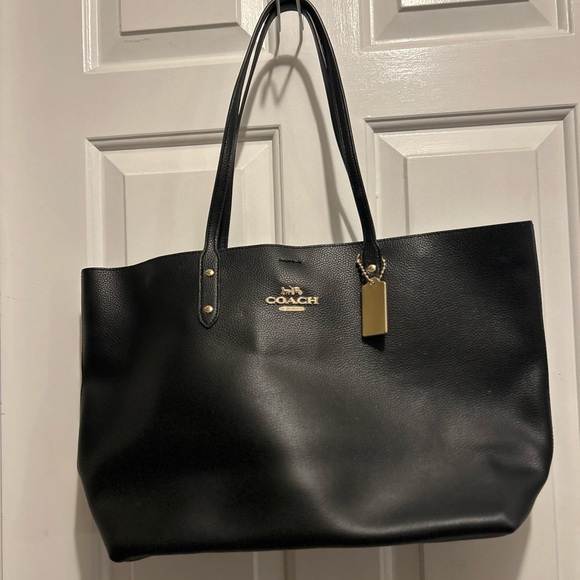 Coach Black Tote with Gold Accents - Picture 1 of 11